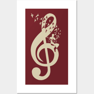 Treble Clef -  Music Electric Guitar - Vintage Posters and Art